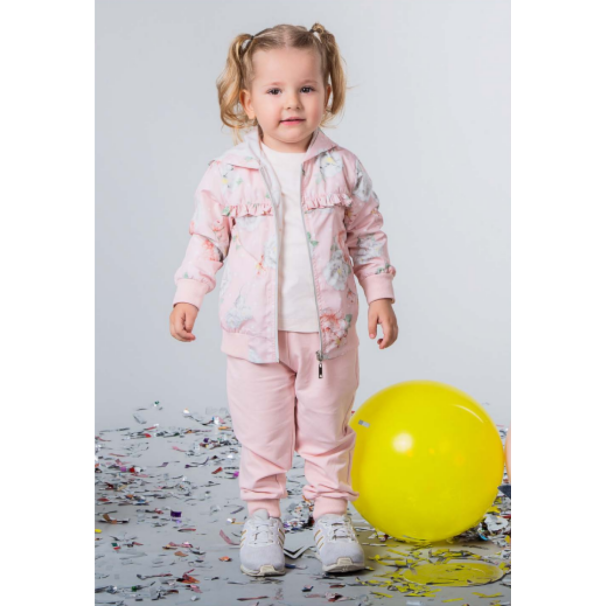 Mädchen 3-er Set mit Jacke " Rosa", Große 92/110