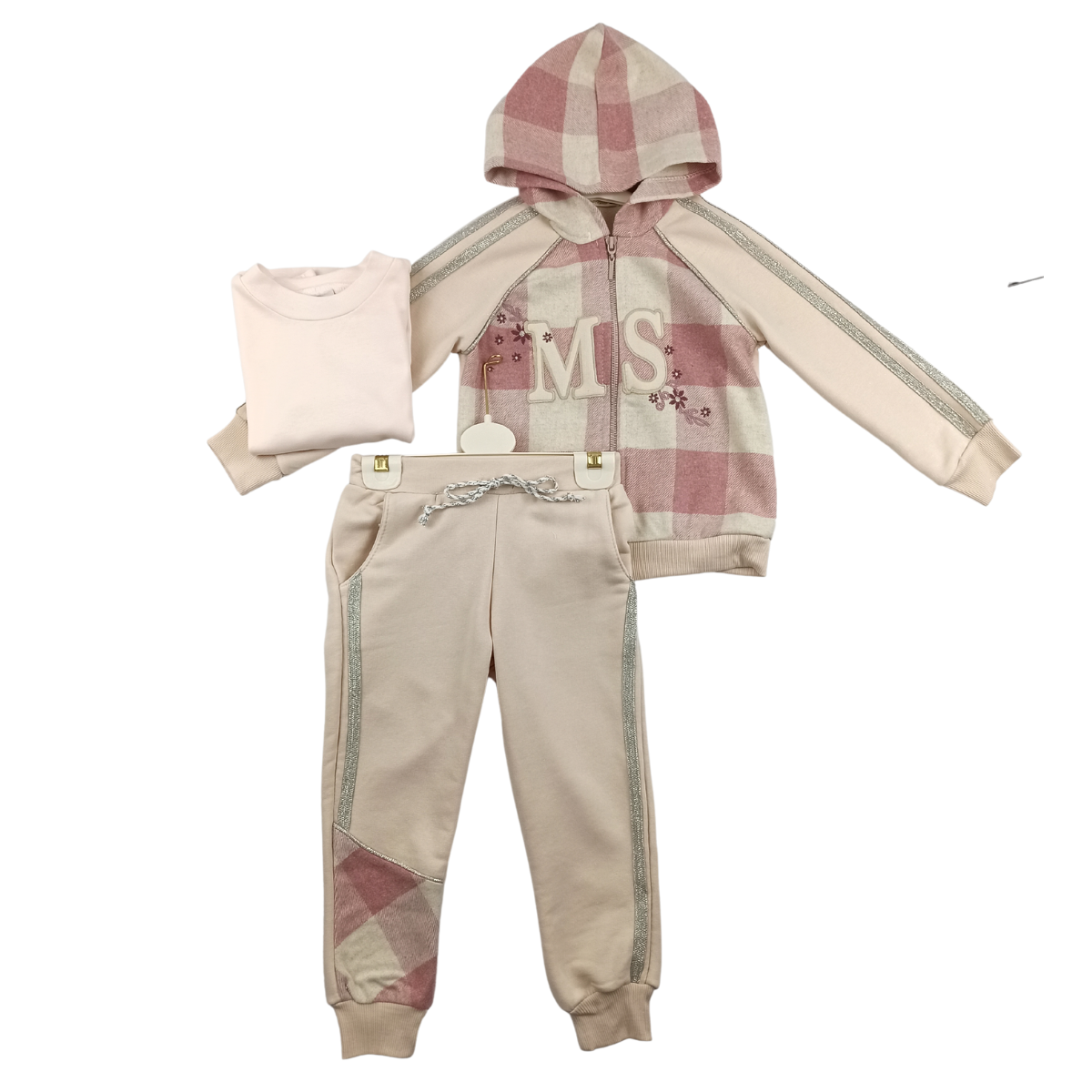 Mädchen 3-er Set mit Sweatshirt, Große 104/122