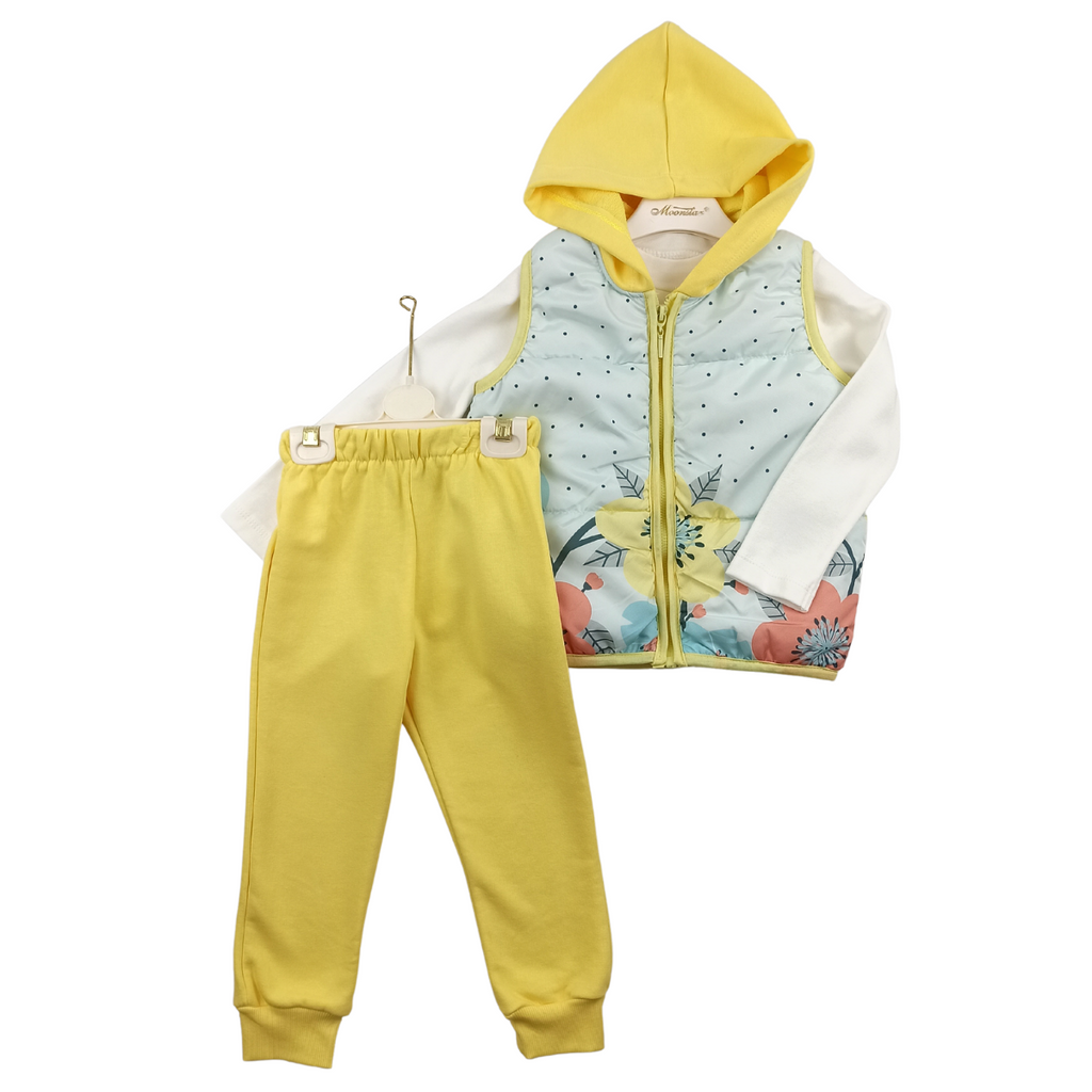 Mädchen 3-er Sportset mit Weste "Garden G", Große 92/110