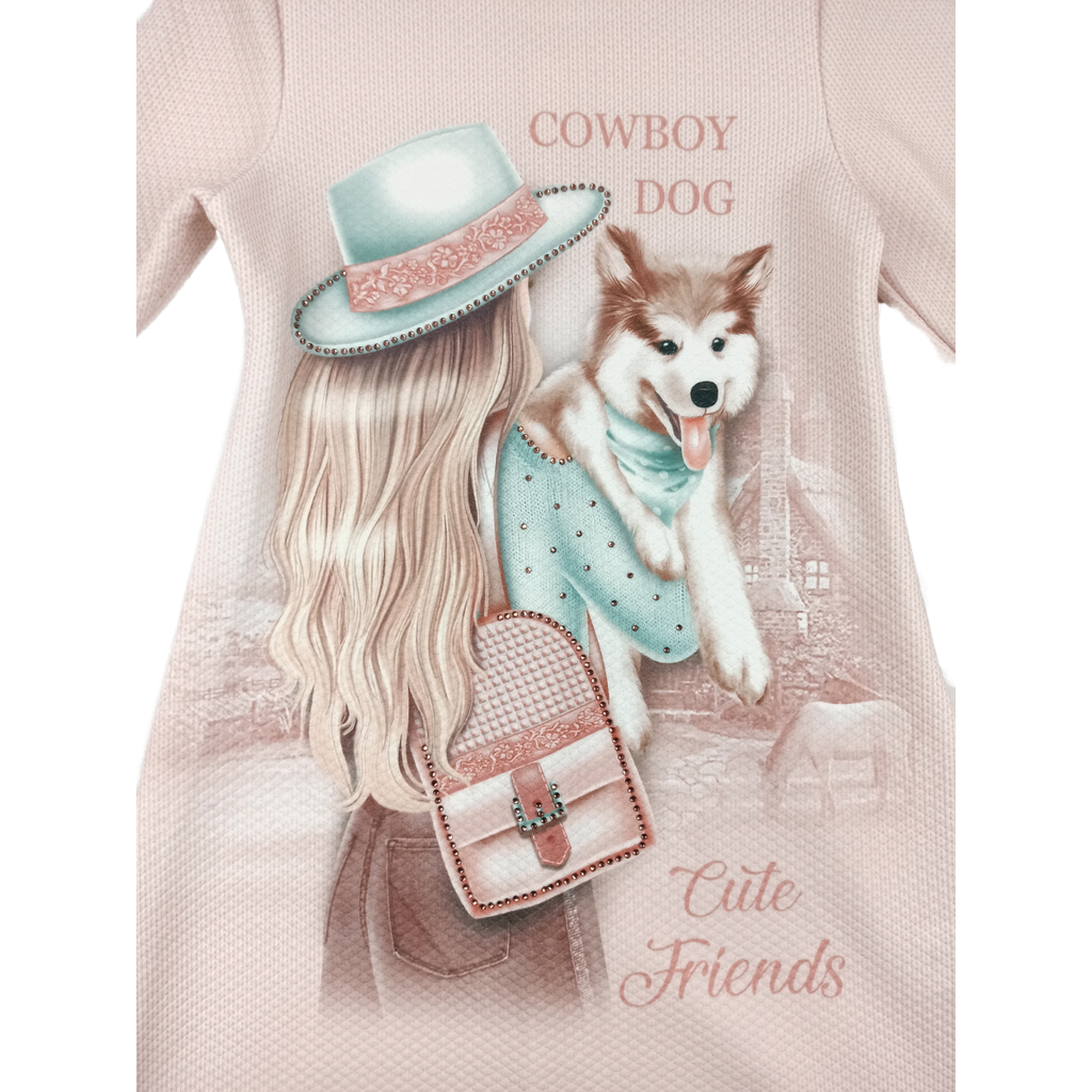 Mädchen Kleid mit Ranzen, "Cowboy" Große 116/134