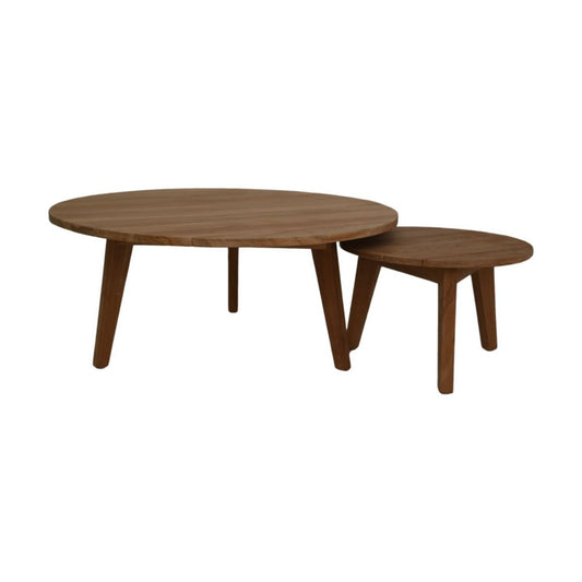 Couchtische Round Garden - ø75x37/ø45x35 - Natur - Teakholz