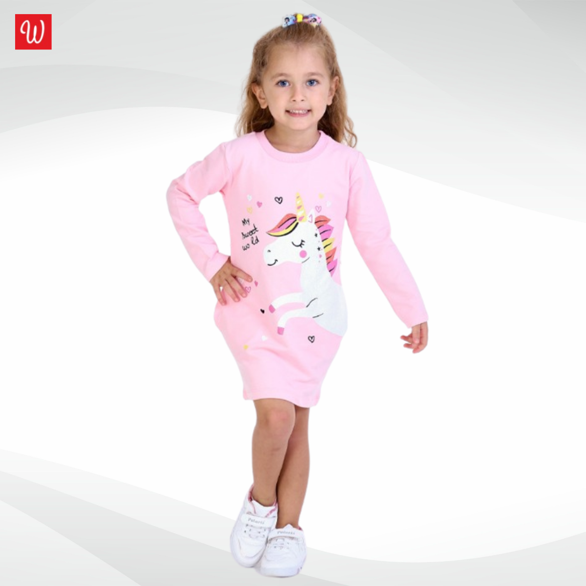 Mädchen Kleid PF Einhorn, Große 98/128