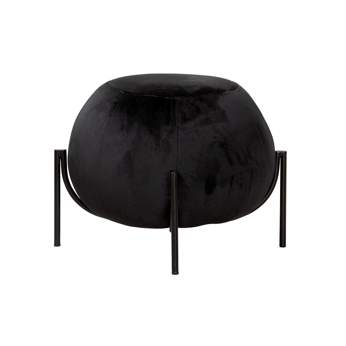 Samtstoff Hocker/Pouf "York" schwarz