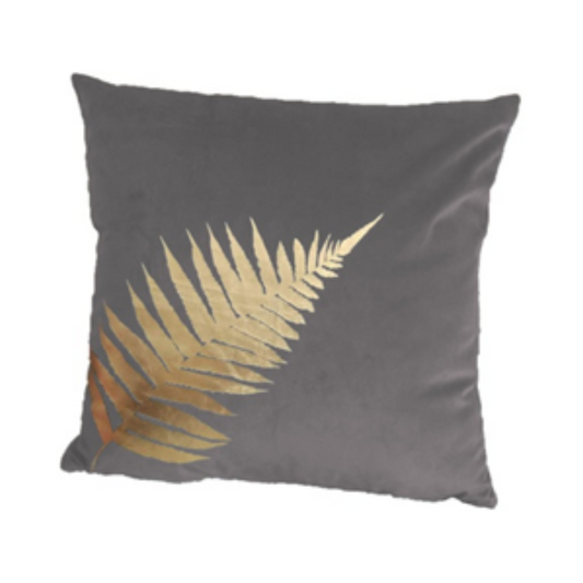 Cushion with print - 45x45 - lightGrey/Gold - Velvet