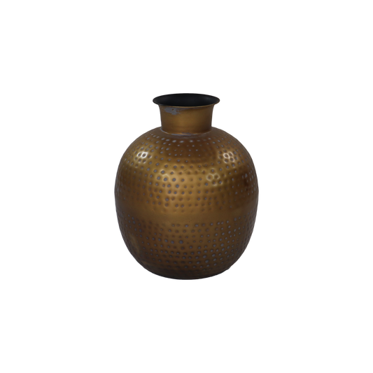 Vase Padua Small - ø30x35 - Messing antik gold/grau - Metall