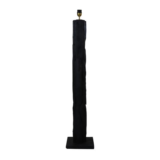 Floorlamp Nature (without cap) - Round - Black/Gold - Teak