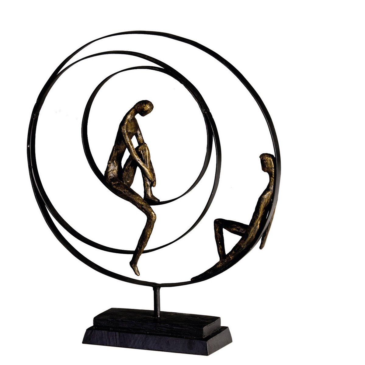 Poly/Metall Skulptur "Patience" bronzefarben H41/B34cm