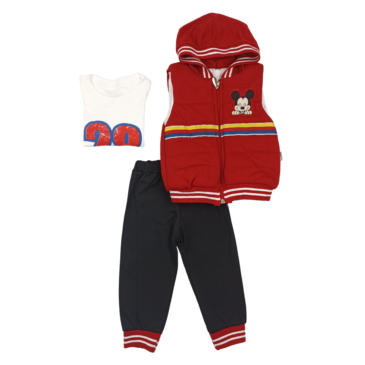 Jungen 3-er Sportset mit Weste "Mickey", Große 1/5 Jahren