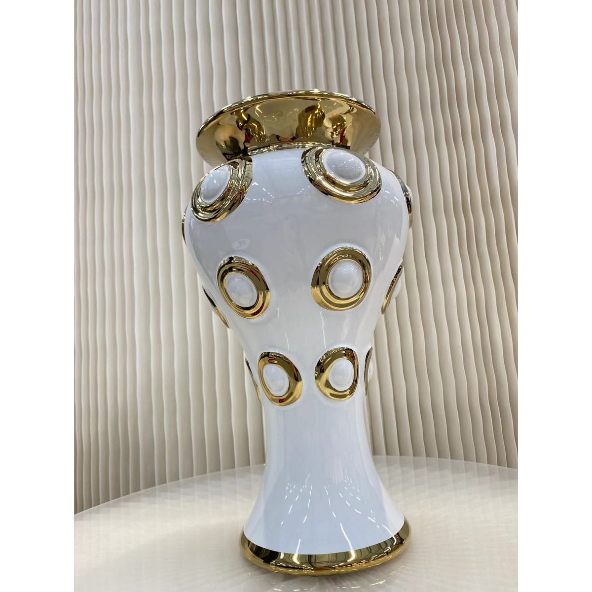 Goldene 4-Kreis-Vase XL (CV11620-14wit weiß)