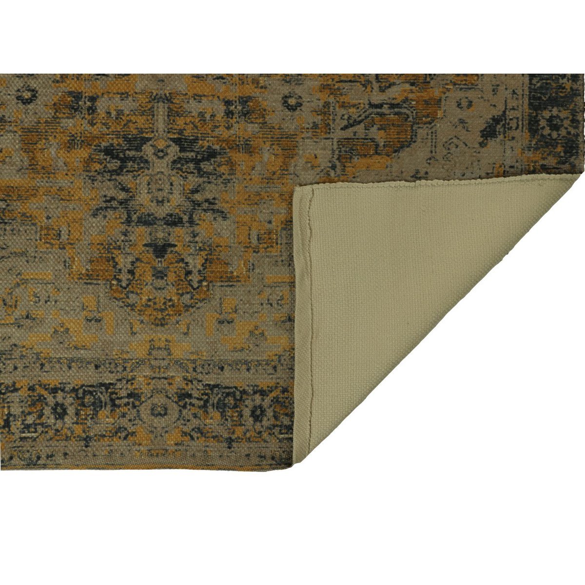 Teppich Vintage Classic – 160 x 230 – Gelb/Grau/Blau/Altrosa – Polyester