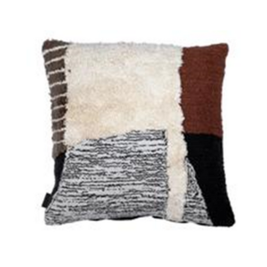 Cushion - 45x45 - Natural/Grey/brown - Cotton