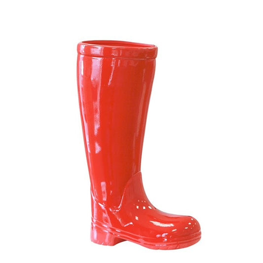 Keramik Schirmständer "Stiefel" rot H.45cm