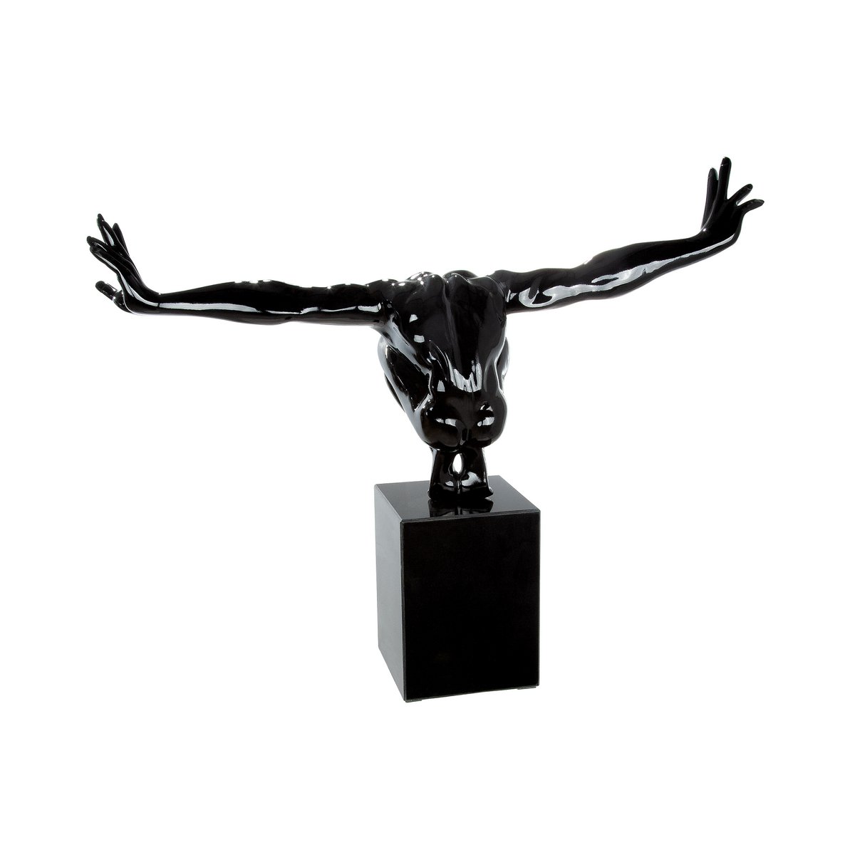 Poly Skulptur "Cliffhanger" schwarz