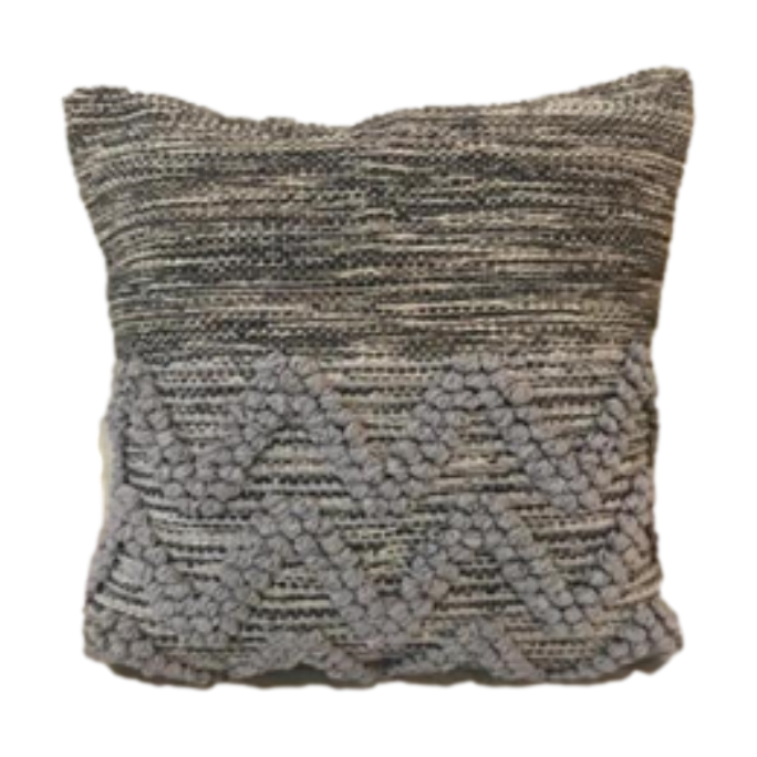 Cushion - 45x45 - Grey/Black - Cotton
