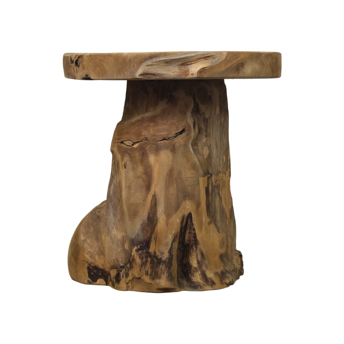 Hocker Root - ø40x41 - Natur - Teak