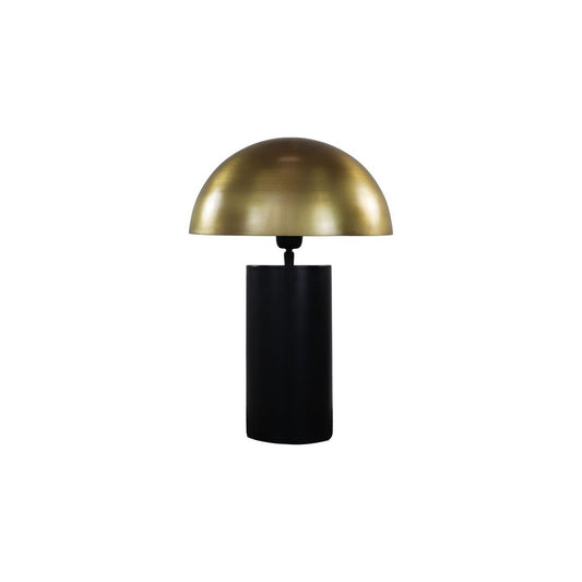 Tischlampe mit Schirm - 30x30x45 - Schwarz/Gold - Metall