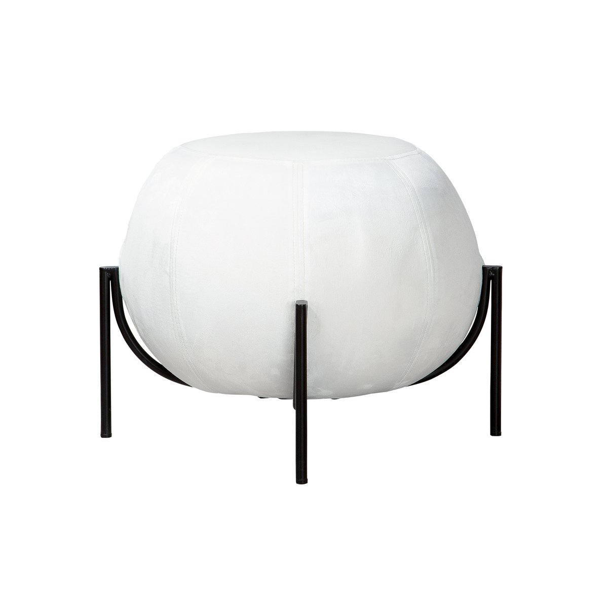 Metall/Samt Hocker/Pouf "York" weiß